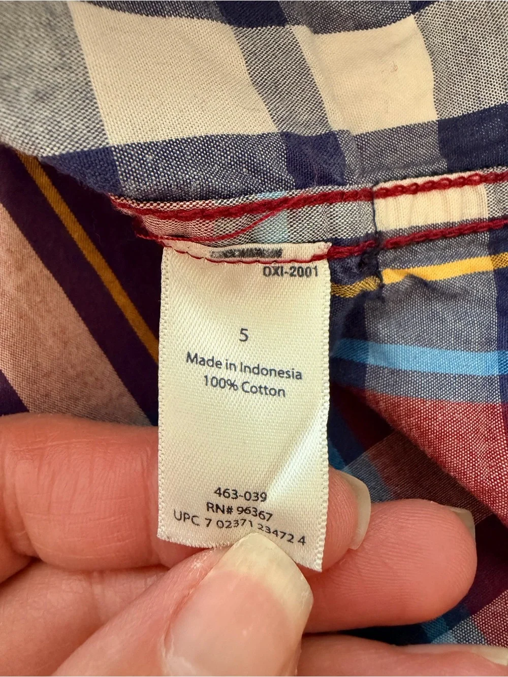 OshKosh B'gosh Maroon and Blue Plaid Button-Down Shirt